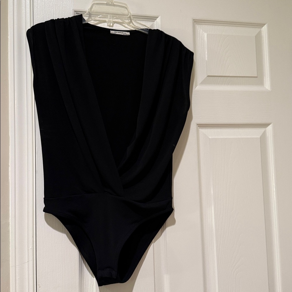 Zara Trafaluc One Piece V Neck with Snaps - Picture 3 of 5